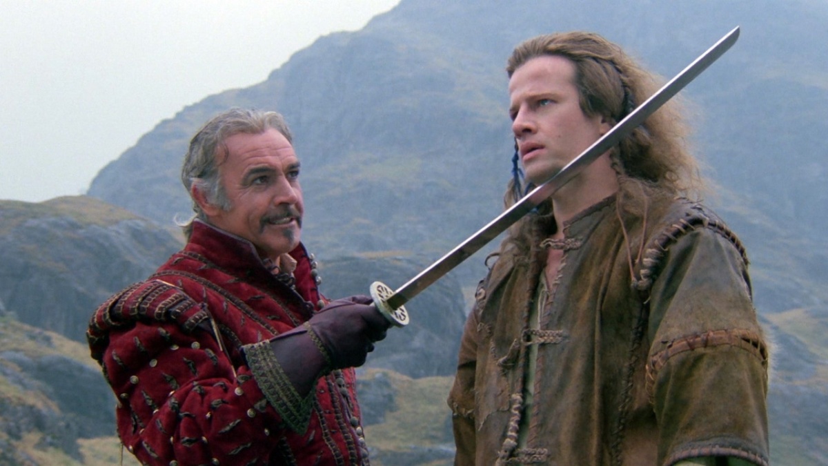 Highlander (1986) starring Christopher Lambert and Sean Connery.